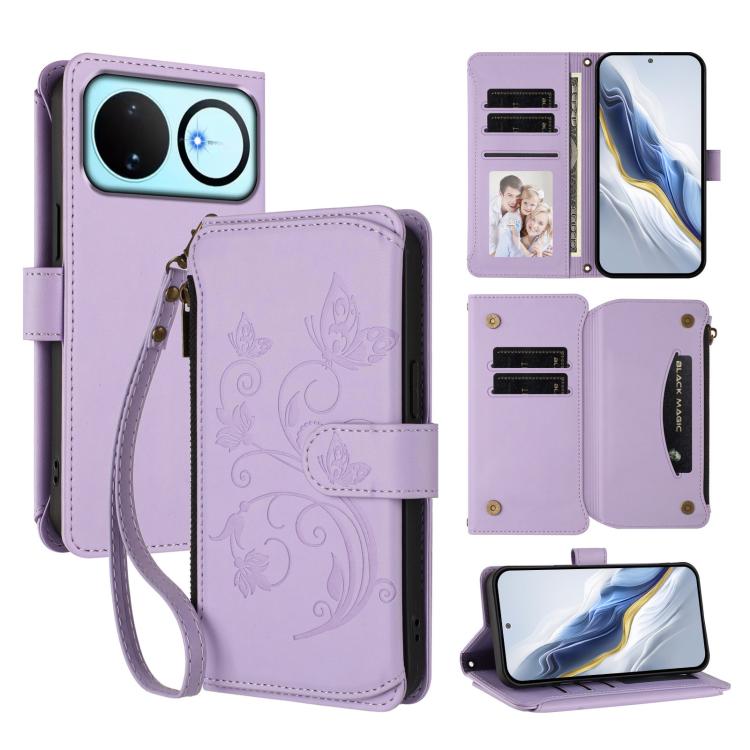 Butterfly Love Flower Multi-card Zipper Wallet Leather Phone Case, For Huawei nova 14 5G / 15 / 16z, For Huawei nova 16, For Huawei Mate 70 Air 5G, For Huawei Pura 80 Ultra 5G, For Huawei Pura 80 Pro 5G, For Huawei Pura 80 5G
