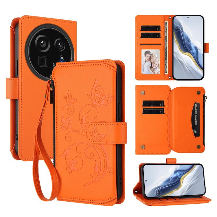 Butterfly Love Flower Multi-card Zipper Wallet Leather Phone Case, For Sharp Aquos Sense9 Plus, For Sharp Aquos Sense9, For Sharp Aquos R9 Pro SH-54E, For Sharp Aquos Wish4 / SH-52E, For Sharp Aquos R9 SH-51E, For Sharp Aquos Sense8