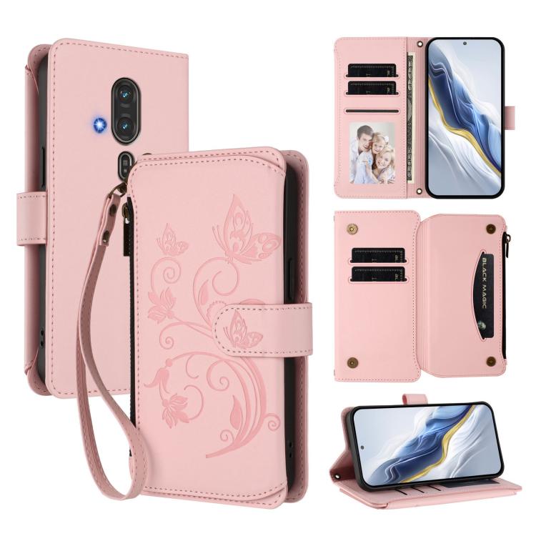 Butterfly Love Flower Multi-card Zipper Wallet Leather Phone Case, For Fujitsu Arrows We3, For Fujitsu RakuRaku F-53E, For Fujitsu Arrows We2 F-52E, For Fujitsu Arrows We2 Plus F-51E
