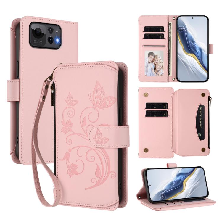 Butterfly Love Flower Multi-card Zipper Wallet Leather Phone Case, For ASUS Zenfone 12 Ultra, For ASUS ROG Phone 9 / 9 Pro, For ASUS Zenfone 11 Ultra, For ASUS ROG Phone 8 / 8 Pro