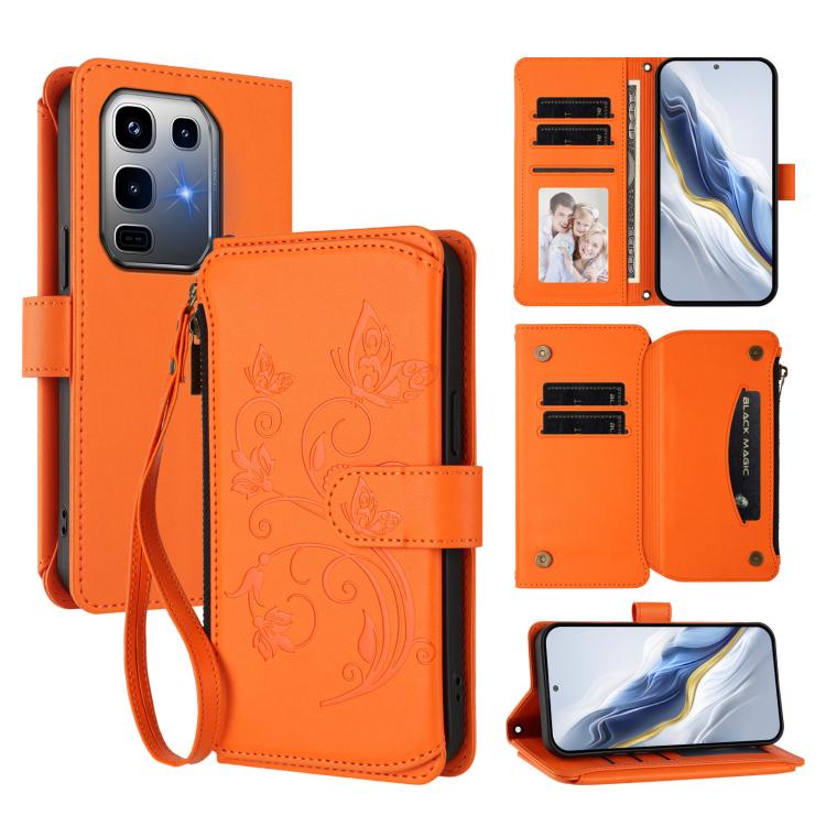 Butterfly Love Flower Multi-card Zipper Wallet Leather Phone Case, For Infinix Smart 10 / Tecno Pop 10, For Infinix GT 30 Pro, For Infinix Note 50s, For Infinix Note 50X 5G, For Infinix Note 50 Pro+ 5G, For Infinix Note 50 4G / 50 Pro 4G