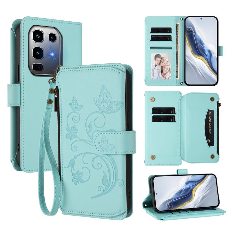Butterfly Love Flower Multi-card Zipper Wallet Leather Phone Case, For Infinix Smart 10 / Tecno Pop 10, For Infinix GT 30 Pro, For Infinix Note 50s, For Infinix Note 50X 5G, For Infinix Note 50 Pro+ 5G, For Infinix Note 50 4G / 50 Pro 4G