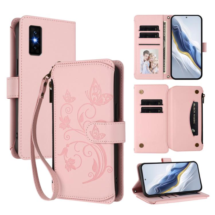 Butterfly Love Flower Multi-card Zipper Wallet Leather Phone Case, For Infinix Smart 10 / Tecno Pop 10, For Infinix GT 30 Pro, For Infinix Note 50s, For Infinix Note 50X 5G, For Infinix Note 50 Pro+ 5G, For Infinix Note 50 4G / 50 Pro 4G