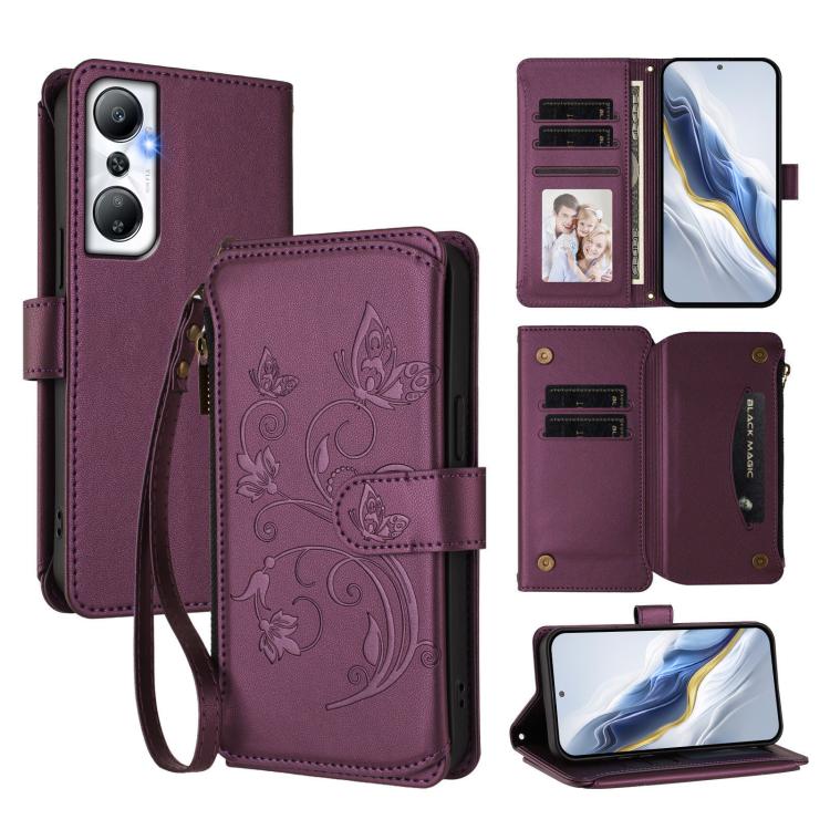 Butterfly Love Flower Multi-card Zipper Wallet Leather Phone Case, For Infinix Smart 7 Global, For Infinix Hot 12i / 20i, For Infinix Zero 5G 2023, For Infinix Hot 20 Play, For Infinix Hot 20 4G, For Infinix Zero 20
