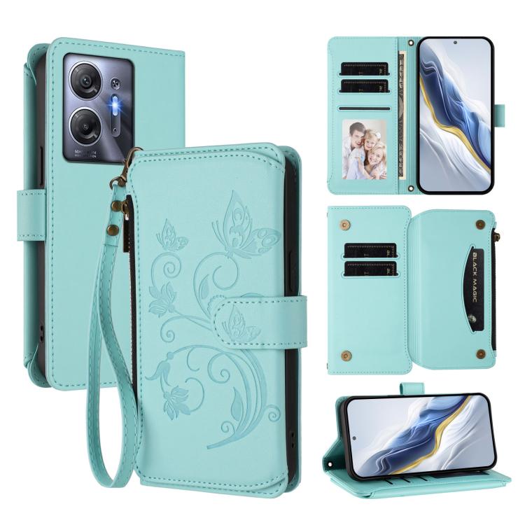 Butterfly Love Flower Multi-card Zipper Wallet Leather Phone Case, For Infinix Zero 30 4G, For Infinix Zero 30 5G, For Infinix Hot 30 5G, For Infinix Hot 30 Play 4G / NFC 4G, For Infinix Smart 7 HD / 7 Plus, For Infinix Note 30 4G / 5G