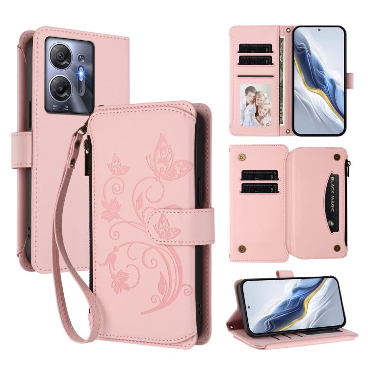 Butterfly Love Flower Multi-card Zipper Wallet Leather Phone Case, For Infinix Zero 30 4G, For Infinix Zero 30 5G, For Infinix Hot 30 5G, For Infinix Hot 30 Play 4G / NFC 4G, For Infinix Smart 7 HD / 7 Plus, For Infinix Note 30 4G / 5G
