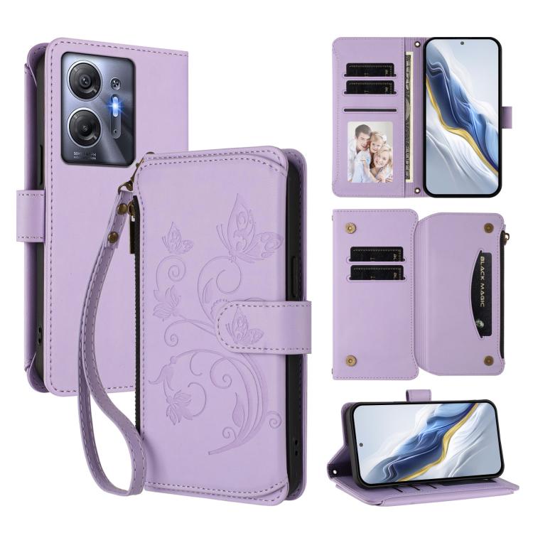 Butterfly Love Flower Multi-card Zipper Wallet Leather Phone Case, For Infinix Zero 30 4G, For Infinix Zero 30 5G, For Infinix Hot 30 5G, For Infinix Hot 30 Play 4G / NFC 4G, For Infinix Smart 7 HD / 7 Plus, For Infinix Note 30 4G / 5G