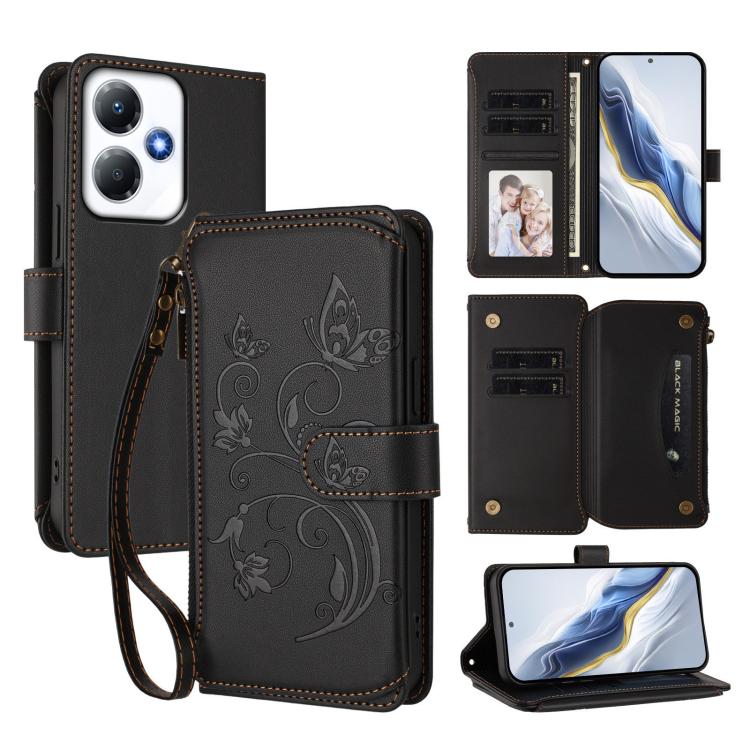 Butterfly Love Flower Multi-card Zipper Wallet Leather Phone Case, For Infinix Zero 30 4G, For Infinix Zero 30 5G, For Infinix Hot 30 5G, For Infinix Hot 30 Play 4G / NFC 4G, For Infinix Smart 7 HD / 7 Plus, For Infinix Note 30 4G / 5G