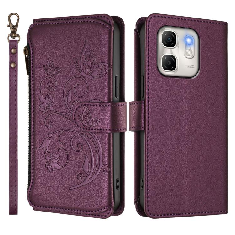 Butterfly Love Flower Multi-card Zipper Wallet Leather Phone Case, For Infinix Hot 50i 4G / Smart 9 4G, For Infinix Hot 50 Pro+ 4G, For Infinix Hot 50 4G, For Infinix Hot 50 5G, For Infinix Zero 40 5G, For Infinix Zero 40 4G