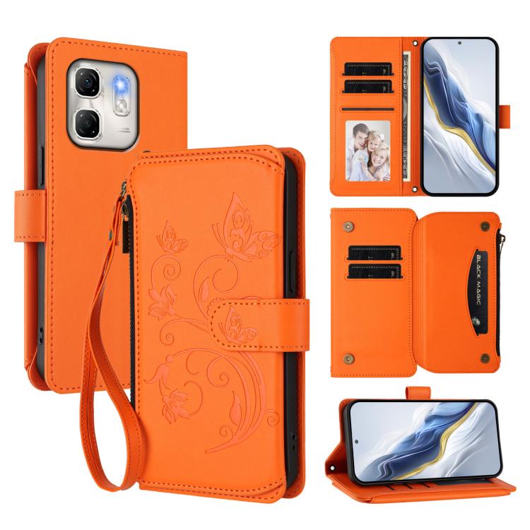Butterfly Love Flower Multi-card Zipper Wallet Leather Phone Case, For Infinix Hot 50i 4G / Smart 9 4G, For Infinix Hot 50 Pro+ 4G, For Infinix Hot 50 4G, For Infinix Hot 50 5G, For Infinix Zero 40 5G, For Infinix Zero 40 4G