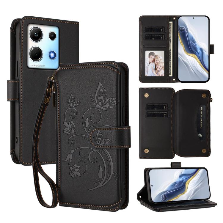 Butterfly Love Flower Multi-card Zipper Wallet Leather Phone Case, For Infinix Zero 30 4G, For Infinix Zero 30 5G, For Infinix Hot 30 5G, For Infinix Hot 30 Play 4G / NFC 4G, For Infinix Smart 7 HD / 7 Plus, For Infinix Note 30 4G / 5G