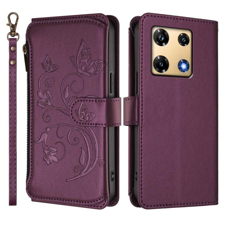 Butterfly Love Flower Multi-card Zipper Wallet Leather Phone Case, For Infinix Note 30 Pro 4G, For Infinix Note 30 VIP, For Infinix Hot 30i / X669, For Infinix Hot 30 4G, For Infinix Hot 20s / 20 Pro, For Infinix Hot 20 5G