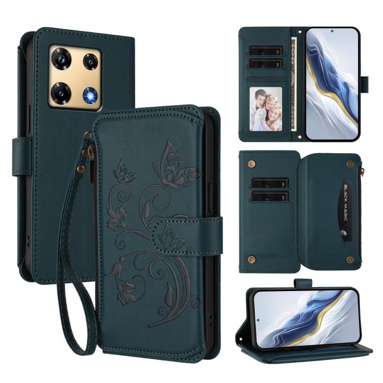 Butterfly Love Flower Multi-card Zipper Wallet Leather Phone Case, For Infinix Note 30 Pro 4G, For Infinix Note 30 VIP, For Infinix Hot 30i / X669, For Infinix Hot 30 4G, For Infinix Hot 20s / 20 Pro, For Infinix Hot 20 5G