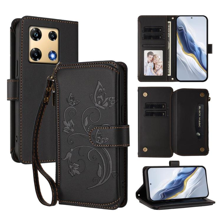 Butterfly Love Flower Multi-card Zipper Wallet Leather Phone Case, For Infinix Note 30 Pro 4G, For Infinix Note 30 VIP, For Infinix Hot 30i / X669, For Infinix Hot 30 4G, For Infinix Hot 20s / 20 Pro, For Infinix Hot 20 5G