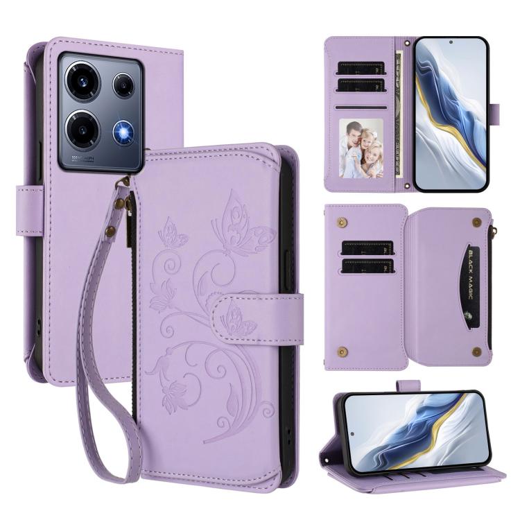 Butterfly Love Flower Multi-card Zipper Wallet Leather Phone Case, For Infinix Note 30 Pro 4G, For Infinix Note 30 VIP, For Infinix Hot 30i / X669, For Infinix Hot 30 4G, For Infinix Hot 20s / 20 Pro, For Infinix Hot 20 5G