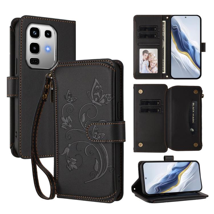 Butterfly Love Flower Multi-card Zipper Wallet Leather Phone Case, For Infinix Smart 10 / Tecno Pop 10, For Infinix GT 30 Pro, For Infinix Note 50s, For Infinix Note 50X 5G, For Infinix Note 50 Pro+ 5G, For Infinix Note 50 4G / 50 Pro 4G