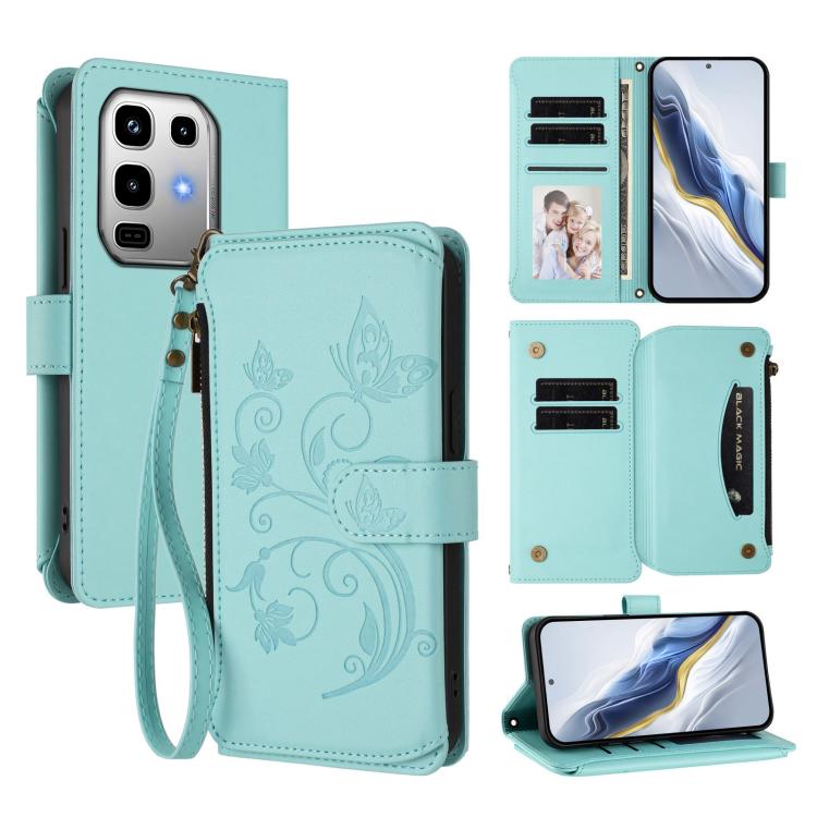 Butterfly Love Flower Multi-card Zipper Wallet Leather Phone Case, For Infinix Smart 10 / Tecno Pop 10, For Infinix GT 30 Pro, For Infinix Note 50s, For Infinix Note 50X 5G, For Infinix Note 50 Pro+ 5G, For Infinix Note 50 4G / 50 Pro 4G