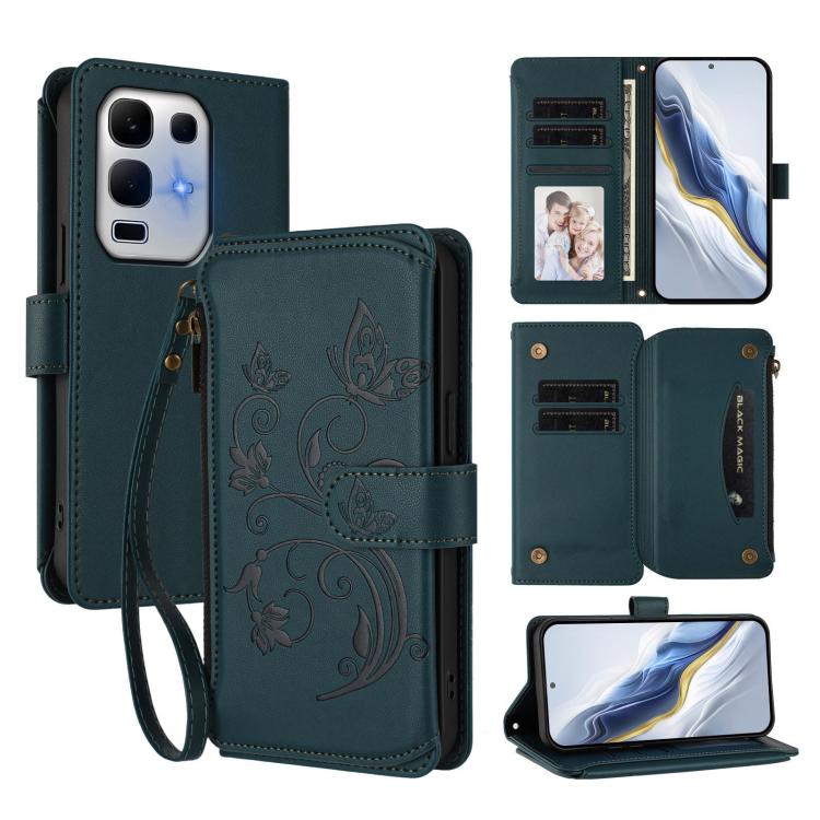 Butterfly Love Flower Multi-card Zipper Wallet Leather Phone Case, For Infinix Smart 10 / Tecno Pop 10, For Infinix GT 30 Pro, For Infinix Note 50s, For Infinix Note 50X 5G, For Infinix Note 50 Pro+ 5G, For Infinix Note 50 4G / 50 Pro 4G
