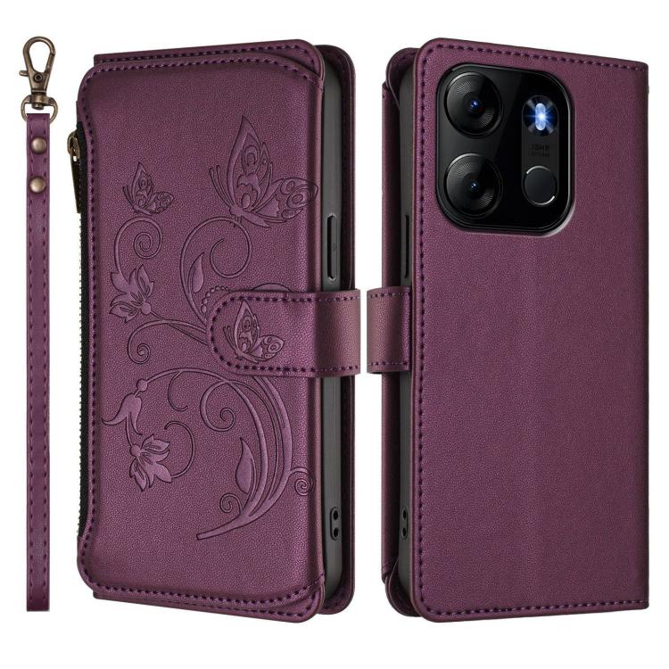 Butterfly Love Flower Multi-card Zipper Wallet Leather Phone Case, For Infinix Smart 7 Global, For Infinix Hot 12i / 20i, For Infinix Zero 5G 2023, For Infinix Hot 20 Play, For Infinix Hot 20 4G, For Infinix Zero 20