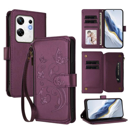 Butterfly Love Flower Multi-card Zipper Wallet Leather Phone Case, For Infinix Zero 30 4G, For Infinix Zero 30 5G, For Infinix Hot 30 5G, For Infinix Hot 30 Play 4G / NFC 4G, For Infinix Smart 7 HD / 7 Plus, For Infinix Note 30 4G / 5G