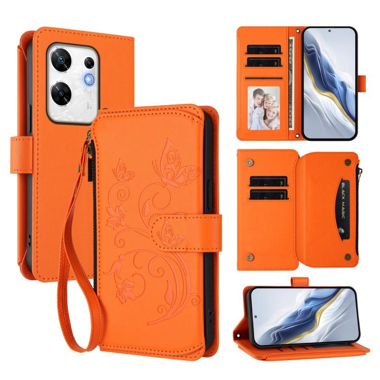 Butterfly Love Flower Multi-card Zipper Wallet Leather Phone Case, For Infinix Zero 30 4G, For Infinix Zero 30 5G, For Infinix Hot 30 5G, For Infinix Hot 30 Play 4G / NFC 4G, For Infinix Smart 7 HD / 7 Plus, For Infinix Note 30 4G / 5G