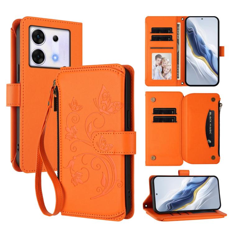 Butterfly Love Flower Multi-card Zipper Wallet Leather Phone Case, For Infinix Zero 30 4G, For Infinix Zero 30 5G, For Infinix Hot 30 5G, For Infinix Hot 30 Play 4G / NFC 4G, For Infinix Smart 7 HD / 7 Plus, For Infinix Note 30 4G / 5G
