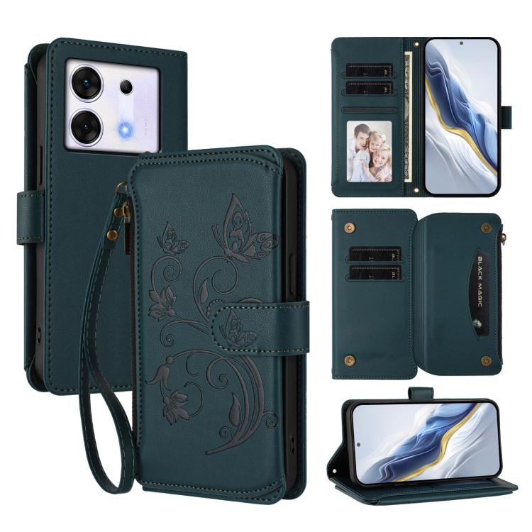 Butterfly Love Flower Multi-card Zipper Wallet Leather Phone Case, For Infinix Zero 30 4G, For Infinix Zero 30 5G, For Infinix Hot 30 5G, For Infinix Hot 30 Play 4G / NFC 4G, For Infinix Smart 7 HD / 7 Plus, For Infinix Note 30 4G / 5G
