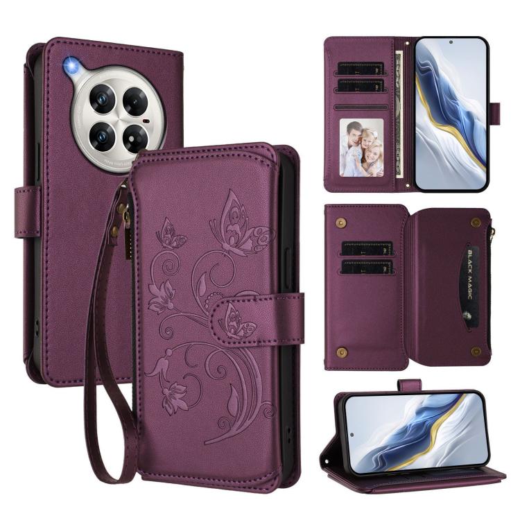 Butterfly Love Flower Multi-card Zipper Wallet Leather Phone Case, For Infinix Hot 50i 4G / Smart 9 4G, For Infinix Hot 50 Pro+ 4G, For Infinix Hot 50 4G, For Infinix Hot 50 5G, For Infinix Zero 40 5G, For Infinix Zero 40 4G