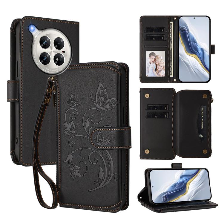 Butterfly Love Flower Multi-card Zipper Wallet Leather Phone Case, For Infinix Hot 50i 4G / Smart 9 4G, For Infinix Hot 50 Pro+ 4G, For Infinix Hot 50 4G, For Infinix Hot 50 5G, For Infinix Zero 40 5G, For Infinix Zero 40 4G