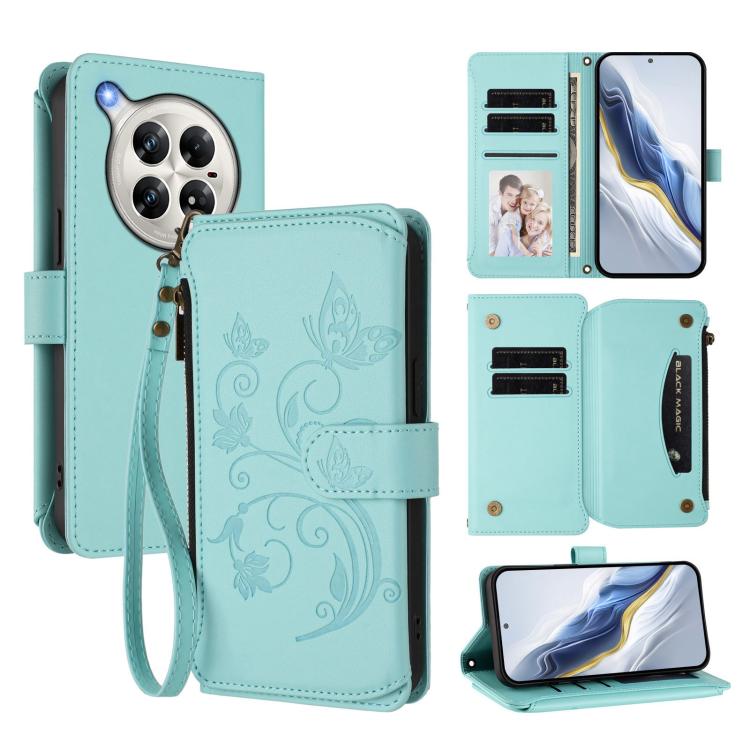 Butterfly Love Flower Multi-card Zipper Wallet Leather Phone Case, For Infinix Hot 50i 4G / Smart 9 4G, For Infinix Hot 50 Pro+ 4G, For Infinix Hot 50 4G, For Infinix Hot 50 5G, For Infinix Zero 40 5G, For Infinix Zero 40 4G
