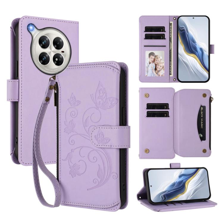 Butterfly Love Flower Multi-card Zipper Wallet Leather Phone Case, For Infinix Hot 50i 4G / Smart 9 4G, For Infinix Hot 50 Pro+ 4G, For Infinix Hot 50 4G, For Infinix Hot 50 5G, For Infinix Zero 40 5G, For Infinix Zero 40 4G