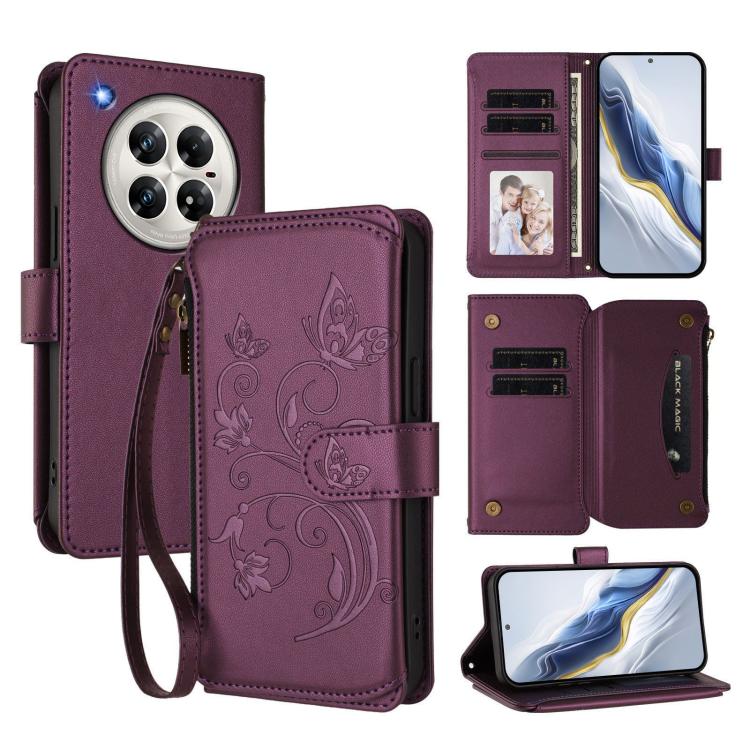 Butterfly Love Flower Multi-card Zipper Wallet Leather Phone Case, For Infinix Hot 50i 4G / Smart 9 4G, For Infinix Hot 50 Pro+ 4G, For Infinix Hot 50 4G, For Infinix Hot 50 5G, For Infinix Zero 40 5G, For Infinix Zero 40 4G