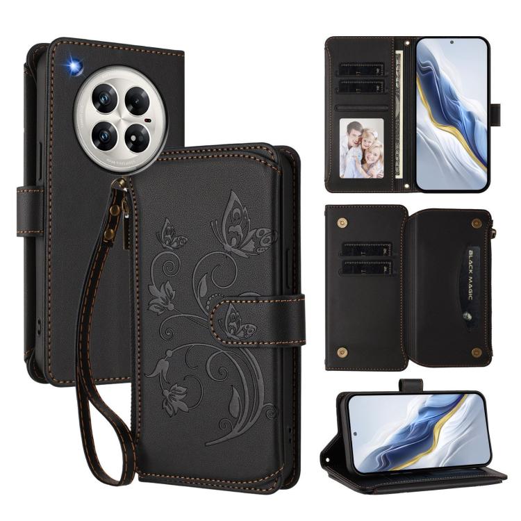 Butterfly Love Flower Multi-card Zipper Wallet Leather Phone Case, For Infinix Hot 50i 4G / Smart 9 4G, For Infinix Hot 50 Pro+ 4G, For Infinix Hot 50 4G, For Infinix Hot 50 5G, For Infinix Zero 40 5G, For Infinix Zero 40 4G