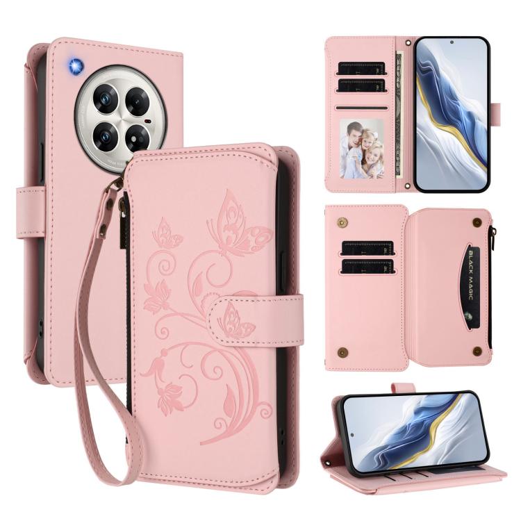 Butterfly Love Flower Multi-card Zipper Wallet Leather Phone Case, For Infinix Hot 50i 4G / Smart 9 4G, For Infinix Hot 50 Pro+ 4G, For Infinix Hot 50 4G, For Infinix Hot 50 5G, For Infinix Zero 40 5G, For Infinix Zero 40 4G