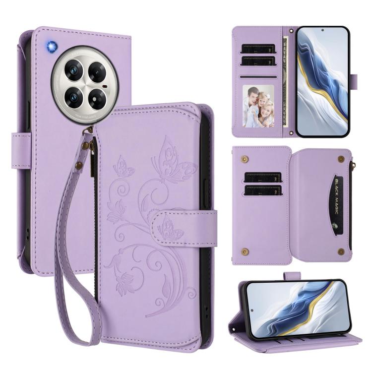 Butterfly Love Flower Multi-card Zipper Wallet Leather Phone Case, For Infinix Hot 50i 4G / Smart 9 4G, For Infinix Hot 50 Pro+ 4G, For Infinix Hot 50 4G, For Infinix Hot 50 5G, For Infinix Zero 40 5G, For Infinix Zero 40 4G