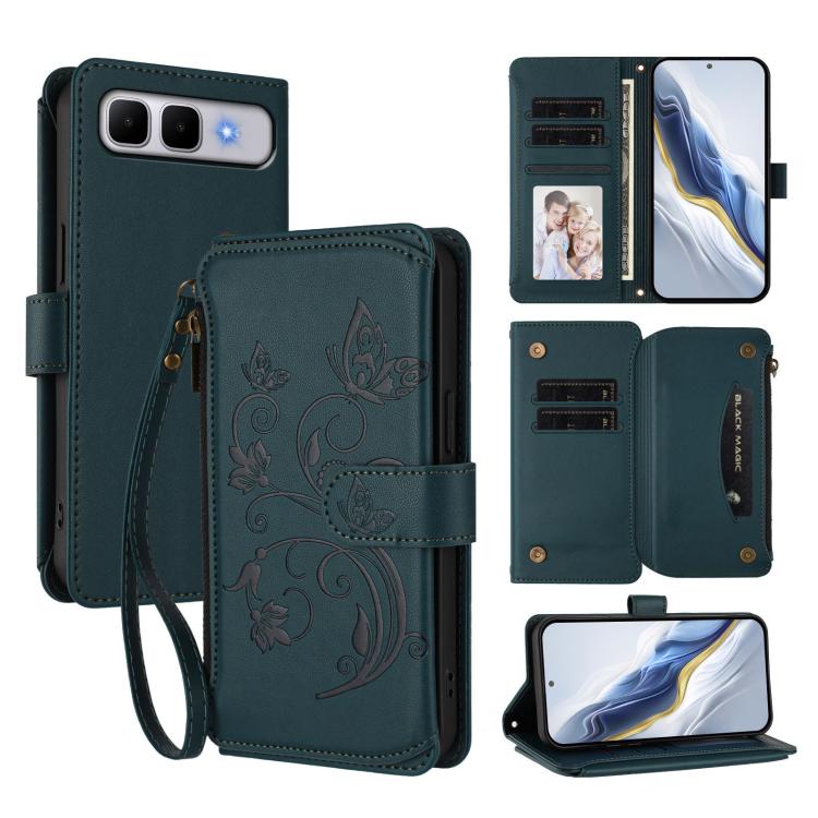 Butterfly Love Flower Multi-card Zipper Wallet Leather Phone Case, For Infinix GT 50 Pro 5G, For Infinix Note Edge 5G, For Infinix Smart 20 4G / X6840, For Infinix Note 60 / 60 Pro 5G, For Infinix Hot 60 4G / 60i 4G, For Infinix Smart 10 Plus 4G