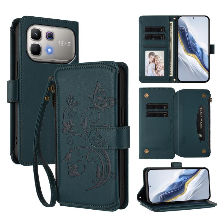 Butterfly Love Flower Multi-card Zipper Wallet Leather Phone Case, For Infinix GT 50 Pro 5G, For Infinix Note Edge 5G, For Infinix Smart 20 4G / X6840, For Infinix Note 60 / 60 Pro 5G, For Infinix Hot 60 4G / 60i 4G, For Infinix Smart 10 Plus 4G