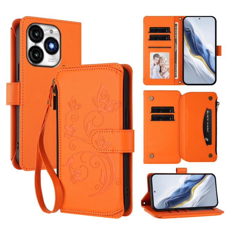 Butterfly Love Flower Multi-card Zipper Wallet Leather Phone Case, For Itel S24, For Itel P55+, For Itel P55 4G / Infinix Smart 8, For Itel A05s, For Itel A70, For Itel A60 / A60S