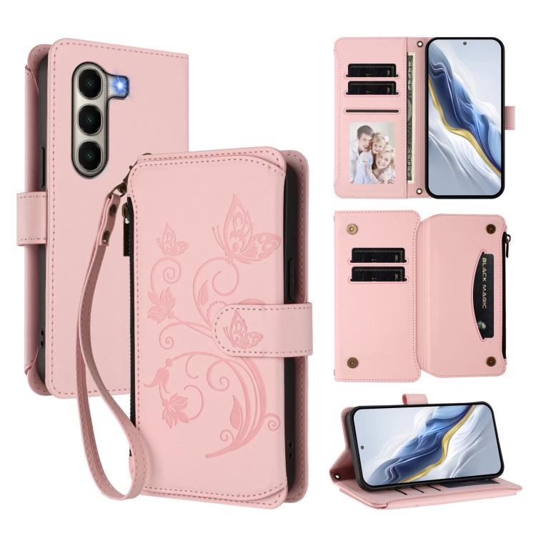 Butterfly Love Flower Multi-card Zipper Wallet Leather Phone Case, For Itel A200 4G / A200+ 4G, For Itel A95 5G, For Itel A90 4G, For Itel City 100, For Itel A58 Lite / A49 Play, For Itel S25 Ultra 4G Curved