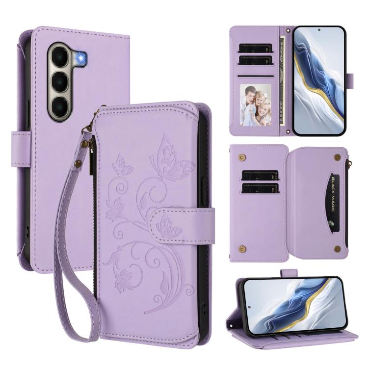 Butterfly Love Flower Multi-card Zipper Wallet Leather Phone Case, For Itel A200 4G / A200+ 4G, For Itel A95 5G, For Itel A90 4G, For Itel City 100, For Itel A58 Lite / A49 Play, For Itel S25 Ultra 4G Curved