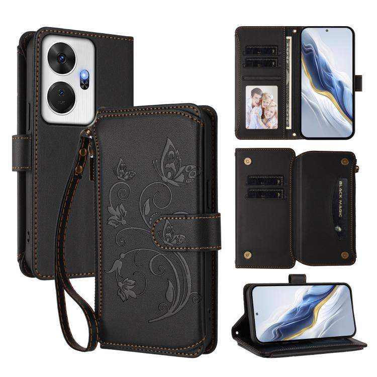 Butterfly Love Flower Multi-card Zipper Wallet Leather Phone Case, For Itel S24, For Itel P55+, For Itel P55 4G / Infinix Smart 8, For Itel A05s, For Itel A70, For Itel A60 / A60S