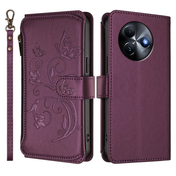 Butterfly Love Flower Multi-card Zipper Wallet Leather Phone Case, For Itel S24, For Itel P55+, For Itel P55 4G / Infinix Smart 8, For Itel A05s, For Itel A70, For Itel A60 / A60S