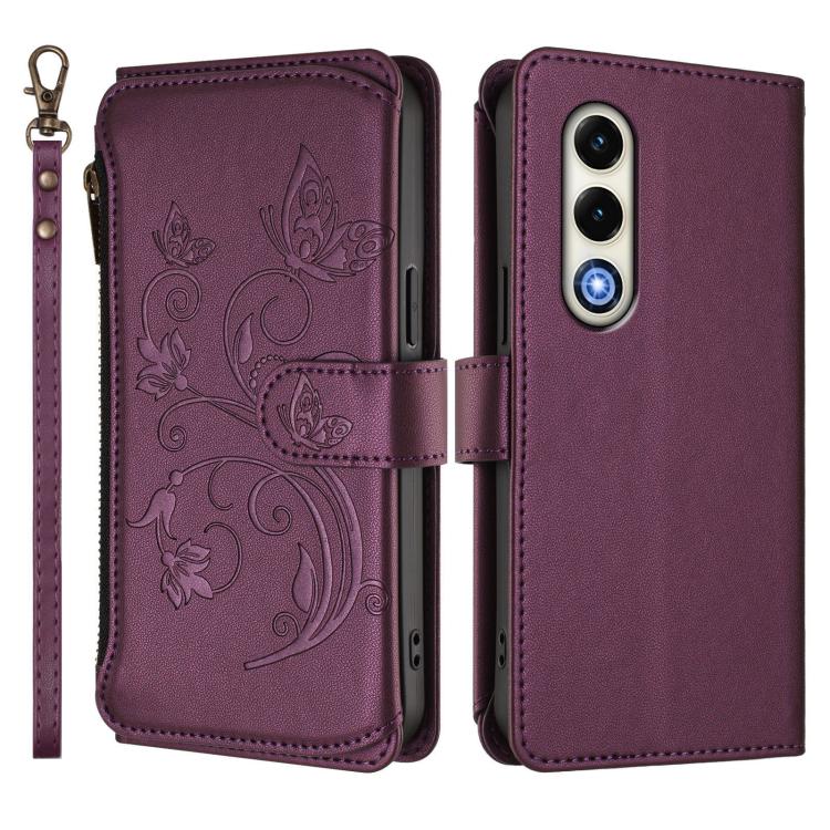 Butterfly Love Flower Multi-card Zipper Wallet Leather Phone Case, For Itel S25 4G Flat, For Itel A80 4G, For Itel A50C, For Itel A50, For Itel P55 5G, For Itel RS4 / S666LN