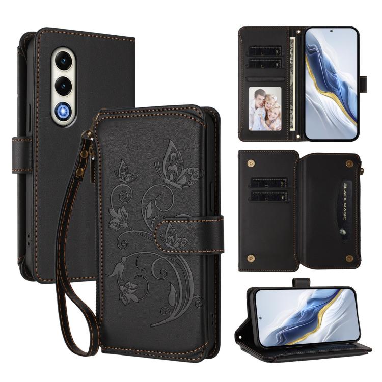 Butterfly Love Flower Multi-card Zipper Wallet Leather Phone Case, For Itel S25 4G Flat, For Itel A80 4G, For Itel A50C, For Itel A50, For Itel P55 5G, For Itel RS4 / S666LN
