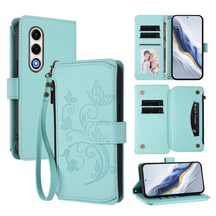 Butterfly Love Flower Multi-card Zipper Wallet Leather Phone Case, For Itel S25 4G Flat, For Itel A80 4G, For Itel A50C, For Itel A50, For Itel P55 5G, For Itel RS4 / S666LN