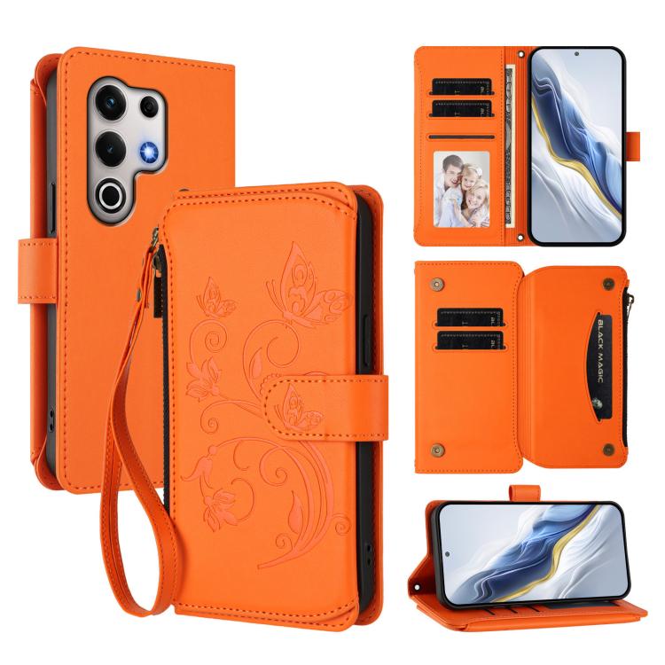 Butterfly Love Flower Multi-card Zipper Wallet Leather Phone Case, For Itel A200 4G / A200+ 4G, For Itel A95 5G, For Itel A90 4G, For Itel City 100, For Itel A58 Lite / A49 Play, For Itel S25 Ultra 4G Curved