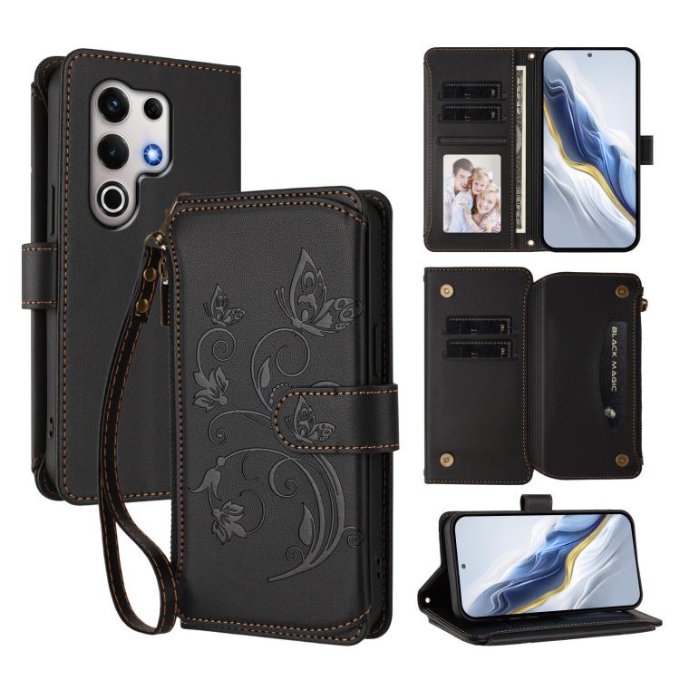 Butterfly Love Flower Multi-card Zipper Wallet Leather Phone Case, For Itel A200 4G / A200+ 4G, For Itel A95 5G, For Itel A90 4G, For Itel City 100, For Itel A58 Lite / A49 Play, For Itel S25 Ultra 4G Curved