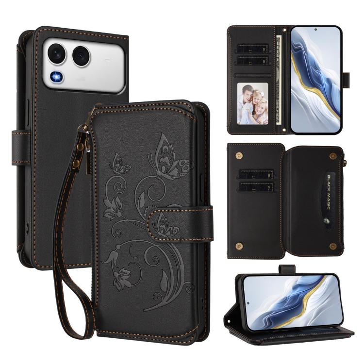 Butterfly Love Flower Multi-card Zipper Wallet Leather Phone Case, For Itel A200 4G / A200+ 4G, For Itel A95 5G, For Itel A90 4G, For Itel City 100, For Itel A58 Lite / A49 Play, For Itel S25 Ultra 4G Curved