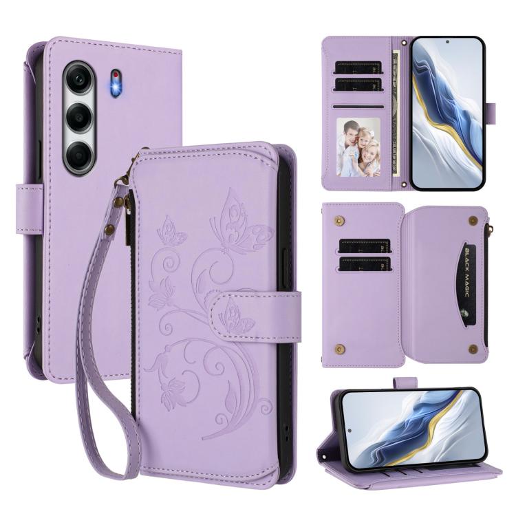 Butterfly Love Flower Multi-card Zipper Wallet Leather Phone Case, For Tecno Spark GO 2025 / 1S, For Tecno Camon 40 Pro 5G, For Tecno Camon 40 Premier, For Tecno Camon 40 4G, For Tecno Spark 30C 5G / Pop 9 5G, For Tecno Camon 30S / 30S Pro
