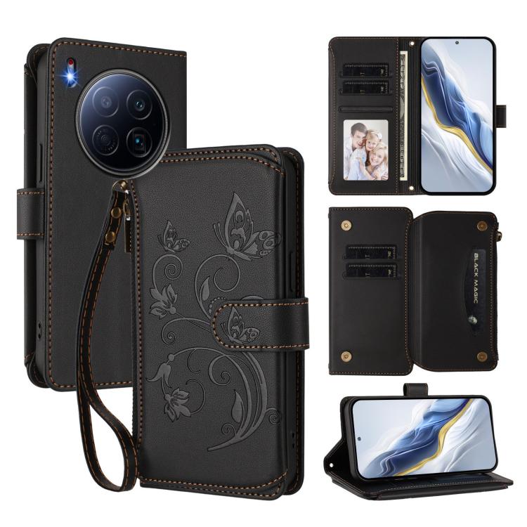Butterfly Love Flower Multi-card Zipper Wallet Leather Phone Case, For Tecno Spark GO 2025 / 1S, For Tecno Camon 40 Pro 5G, For Tecno Camon 40 Premier, For Tecno Camon 40 4G, For Tecno Spark 30C 5G / Pop 9 5G, For Tecno Camon 30S / 30S Pro